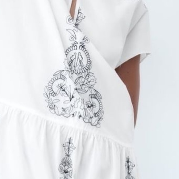 ZARA EMBROIDERED MIDI DRESS - Picture 6 of 8